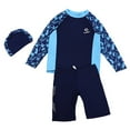 thumbnail image 3 of YONGHS Kids Boys 2 Piece Long Sleeve Swimsuit UPF 50+ Sun Protection Bathing Suit Swimwear Type B 9-10, 3 of 5
