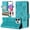 Blue, variant on Designed For iPhone 16 Pro Max Flip Phone Case,Embossed Butterfly&Rose Designing,PU Leather Flip Folding Kickstand,Card Slots,With Shoulder Strap&Wrist Strap,Shockproof Wallet Case,Green