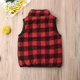 thumbnail image 4 of Niños pequeños Bebé Niño Niña Plaid Sin mangas Cremallera Chaqueta Chaleco Abrigo Outwear Chaleco Trajes Ropa XBTCLXEBCO Rojo, 1-2 años, 4 of 6