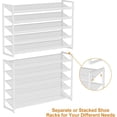 thumbnail image 2 of NEYCIL Large Shoe Rack 10 Tier Shoe Organizer, Heavy Duty Metal 5-Tier Stackable Shoe Storage Vertical Shoe Rack for Closet Front Door Entrance, Up to 62 pairs, White, 2 of 7