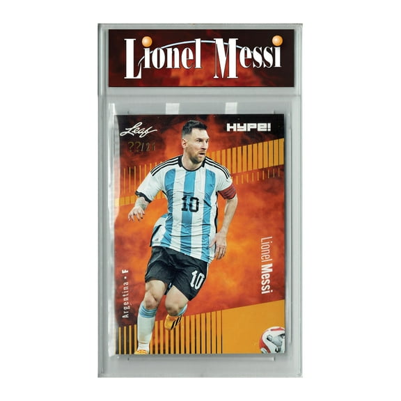 Certified Mint Lionel Messi 2023 Leaf HYPE! #130 Gold SP, Just 25 Made Rare Trading Card