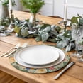 thumbnail image 2 of Green Boho Flower Round 15 Inch Placemats Set of 8, Spring Watercolor Country Floral Plant HeatResistant Non Slip Place Mats for Dining Table, Wipeable Braided Kitchen Table Mats for Housewarming, 2 of 9