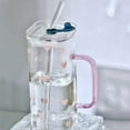 thumbnail image 3 of Heat Glass Cup With Straw 400ML Suitable For Cold Drinks Juice Milk Including Lid Glass Texture Suitable For Various Beverages Blank Coffee Mugs for Large Tall Coffee Mugs Set Heated Mug for Coffee, 3 of 3