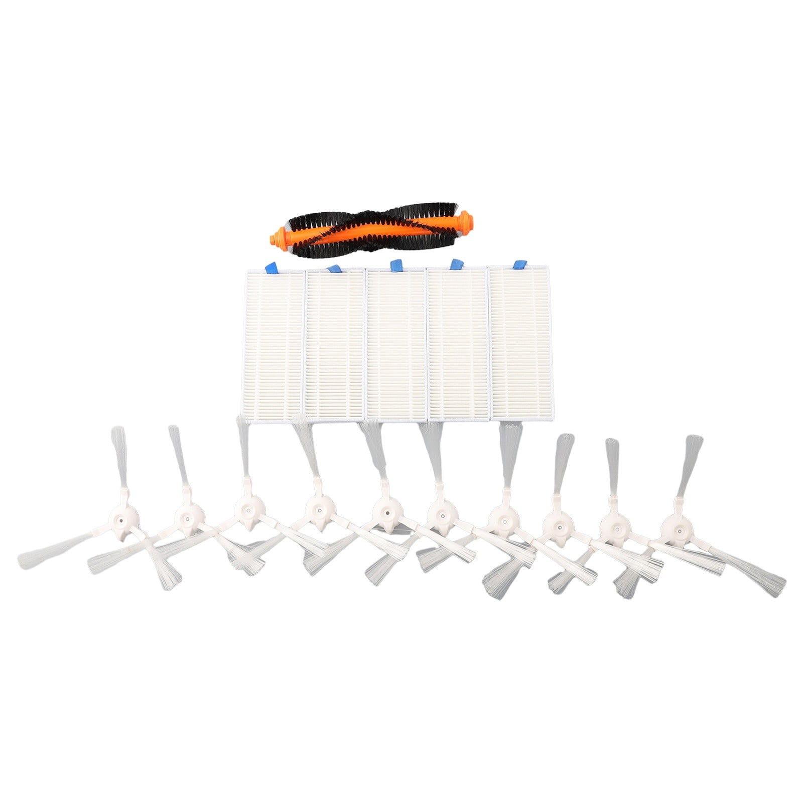 Kit Pièces Rechange Aspirateur – 1 Brosse Principale + 10 Brosses Latérales + 5 Filtres – Compatible Série X-Plorer 20/40/45/50, Modèles RG687, RR682, Etc.