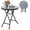 Grey, variant on Yunken Folding Side Table, Square Small Patio Table, Tempered Glass Tabletop, Steel Frame, Weather-Resistant Outdoor Indoor Use for Bistro Porch Garden Balcony (Farmhouse Square,18"x18"x18.5")