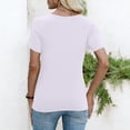 thumbnail image 3 of Dvprdro Womens Short Sleeve Crewneck T Shirts Solid Color Casual Basic Tees Summer Tops, 3 of 7