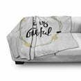 thumbnail image 2 of Saying Soft Flannel Fleece Throw Blanket, Positive Words in Lines and Hearts Circle, Cozy Plush for Indoor and Outdoor Use, 60" x 80", Yellow Grey, by Ambesonne, 2 of 5