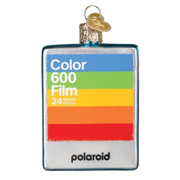 Old World Christmas Blown Glass Ornament for Christmas Tree, Polaroid Film Box