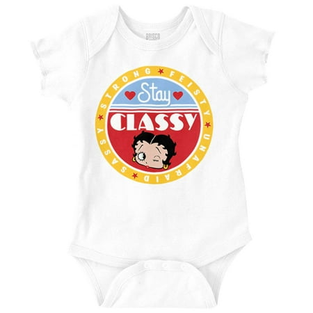 

Betty Boop Stay Classy Feisty Sassy Bodysuit Jumper Girls Infant Baby Brisco Brands NB