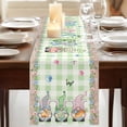 thumbnail image 3 of Table Runners 70 Inches Long Dress Scarves, Easter Farmhouse Coffee/Dining/Kitchen Table Decor, Holiday Table Runner, Spring Pastoral Gnomes Bunny Eggs Green Lattice 13x70 Inch, 3 of 9