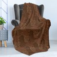 thumbnail image 4 of Cinnamon Soft Flannel Fleece Throw Blanket, Autumn Dots and Berry Drawings on a Plain Background Earth Tones, Cozy Plush for Indoor and Outdoor Use, 50" x 60", Pale Redwood Multicolor, by Ambesonne, 4 of 5