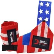 DMoose Fitness Wrist Wraps for Weightlifting, Thumb Loops with Wrist Support, American