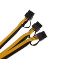 2Pcs 90cm 2 to 3X 6Pin+2Pin Adapter Power Cable 8Pin GPU Video Card