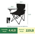 thumbnail image 2 of 4 Pack Adult Folding Lightweight Camp Chair, Folding Chair with A Cup Holder and Carry Bag, Portable Outdoor Chair Supports up to 225lbs (Black), 2 of 5