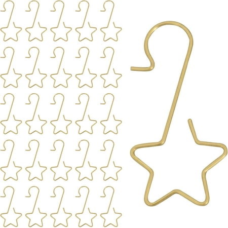 

100PCS Christmas Ornaments Hooks Star Shaped Hangers Gold Christmas Tree Hooks Decorations Hooks for Christmas Party Tree Hangers