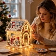 thumbnail image 5 of 3D Christmas House Pearl Art Kit, Acrylic Bead Craft Set with LED Lights, DIY Festive House Ornament Decoration for Tree, Tabletop, Mantel, Living Room, Festive Craft, I, 5 of 7