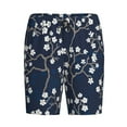 thumbnail image 4 of Easygdp Cherry Blossoms on Navy Background Men's Short Pajama Pants, Sleep Shorts, Household Pants, Casual Pants with Pockets - Large, 4 of 9