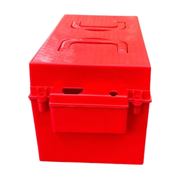 Caja de batería para bicicletas eléctricas con asa plegable, transporte protector portátil. Rojo