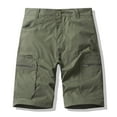 thumbnail image 2 of Wyobmus Mens Cargo Shorts Casual Knee Length Shorts Loose Fit Hiking Shorts Multi Pockets Running Joggers Outdoor Shorts S-4X C-Olive Green, 2 of 8