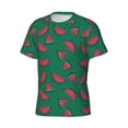 thumbnail image 5 of Qekee Watermelon Classic Fit T-Shirt Men's Shirt Men's Tight Short Sleeves for Exercise, Running, Mountaineering - Watermelon, 5 of 9
