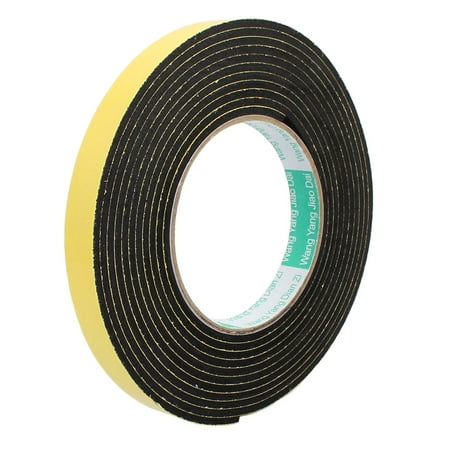 4M 15mm x 3mm Single-side Adhesive Shockproof Sponge Foam Tape Yellow