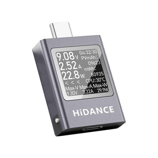 Probador USB C, medidor de potencia USB C 0~6A multímetro digital multifuncional voltajes voltímetro de corriente para fuentes de energía portátiles