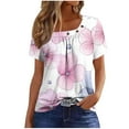 thumbnail image 2 of Pohista Womens Casual Tops 2025 Women's T-Shirts Graphic Tees Vintage Retro Loose Women Blouses for Seniors Short Sleeve Shirts for Women Flowy my orders, 2 of 5
