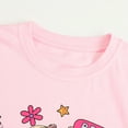 thumbnail image 6 of HILEELANG Toddler Girls' Long Sleeve Tee Shirt Cotton Crewneck Friends Graphic Tops T-Shirts Black Yellow Pink 3 Packs Sets 4T, 6 of 7