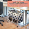 thumbnail image 4 of ECR4Kids 12-Drawer Value Mobile Storage Utility Cart, Craft Organizer, Grey Ombre, 4 of 9