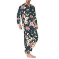 thumbnail image 3 of Kll Vintage Floral Sleepwear Mens Flannel Pajamas,Long Cotton Pj Set, 3 of 9