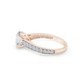 thumbnail image 4 of AFFY Moissanite Diamond Solitaire Engagement Wedding Ring in 14K Rose Gold over Sterling Silver-8.5, 4 of 8