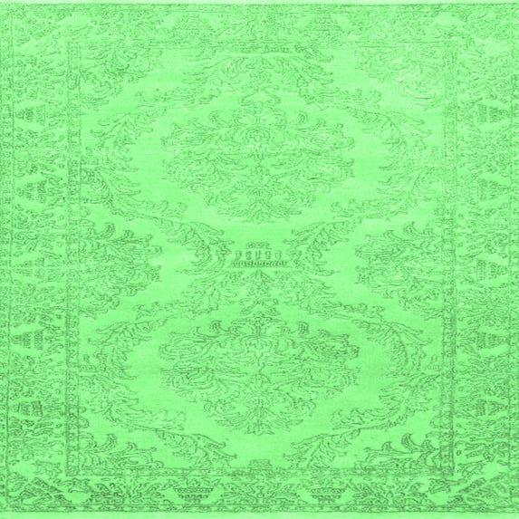 Ahgly Company Indoor Square Persian Emerald Green Traditional Area Rugs, 8' Square