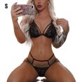 thumbnail image 1 of Conjunto de ropa interior encantadora para mujer Sujetador de lencería hueca de encaje Panty G-string Gift, S, Negro Inevent XX000153-01, 1 of 7