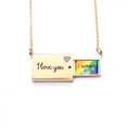 thumbnail image 1 of LGBT Rainbow Flag I Support Letter Envelope Necklace Pendant Jewelry, 1 of 3