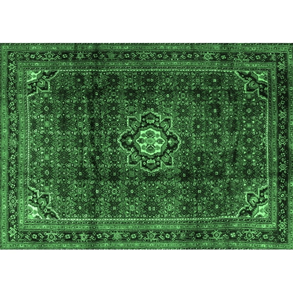 Ahgly Company Indoor Rectangle Persian Emerald Green Traditional Area Rugs, 6' x 9'