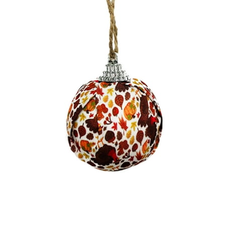 

10pcs/Set Thanksgiving Ornament Ball Fall Tree Decor Ornaments 10pcs Fabric Covered Easy To Hang 5cm Party Decoration Pendant Lob