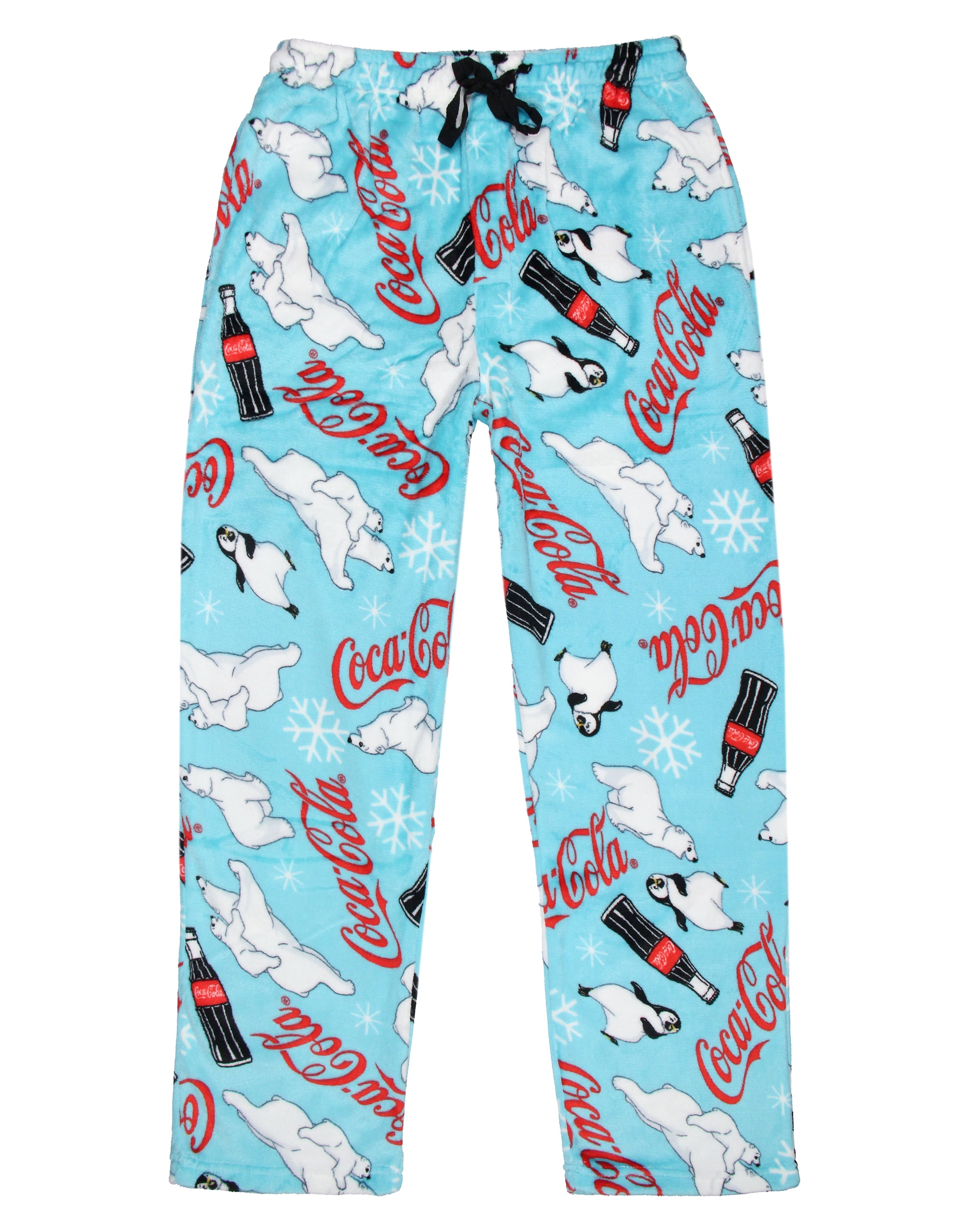 Coca Cola Pajama Pants Coca Cola AOP Coke Bottles Polar Bear Penguin Holiday Warm Plush Fleece Men s Pajama Pants
