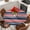 Navy Red, variant on Navy Blue Pink Striped Round Tablecloth, Fitted Table Cover with Elastic for 55"-60" Round Tables, Gradient Horizontal Lines Table Cloth Outdoor Indoor Dinning Party Waterproof Tablecloths