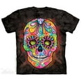 thumbnail image 1 of Black Cotton Day Of The Dead Design Novelty Adult T-Shirt NEW, 1 of 2
