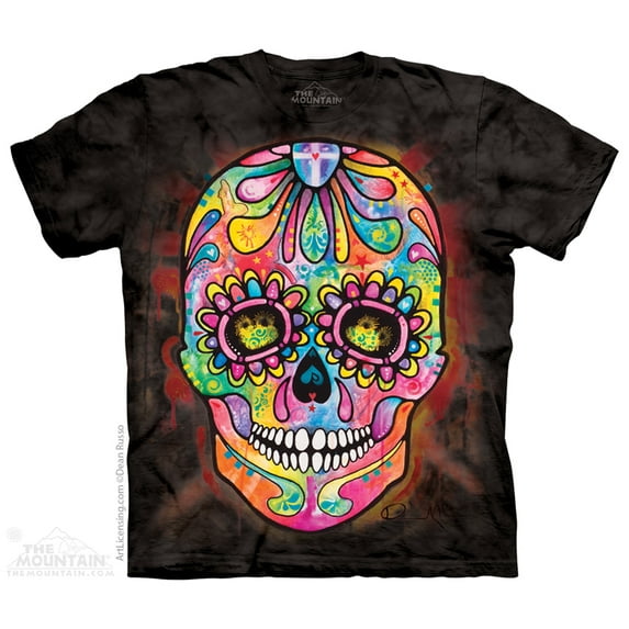 Black Cotton Day Of The Dead Design Novelty Adult T-Shirt NEW