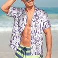 thumbnail image 5 of Lsque Lavender Flowers pattern Hawaiian Shirt for Men, Unisex Summer Beach Casual Short Sleeve Button Down Shirts-Small, 5 of 9