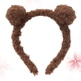 thumbnail image 2 of Adorable y dulce bola de peluche con orejas de oso, decoración divertida para el cabello para niñas y niños (marrón oscuro), 2 of 7