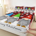 thumbnail image 3 of Homewish Merry Christmas Queen Sheet Sets,Kawaii Xmas Gnome Flat Sheet,Colorul Christmas Hat Queen Fitted Sheet For Boys Teens,Breathable Home Decor,4-Piece, 3 of 7