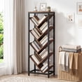 thumbnail image 4 of Costway Tree Bookshelf 9-Tier Freestanding Bookcase Corner Narrow Display Shelf for Home Rustic Brown & Black, 4 of 6