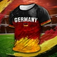 thumbnail image 2 of XIAONU Men's Germany Soccer Graphic T Shirts Slim Fit Contrast Trim Tee Stretchable Sports Casual Top, 2 of 4