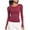 Wine, variant on tarylea Yoga Tops for Women Crew Neck Tops Slim Fitted Tops Long Sleeve Shirts Solid Color Athletic Sports Tops