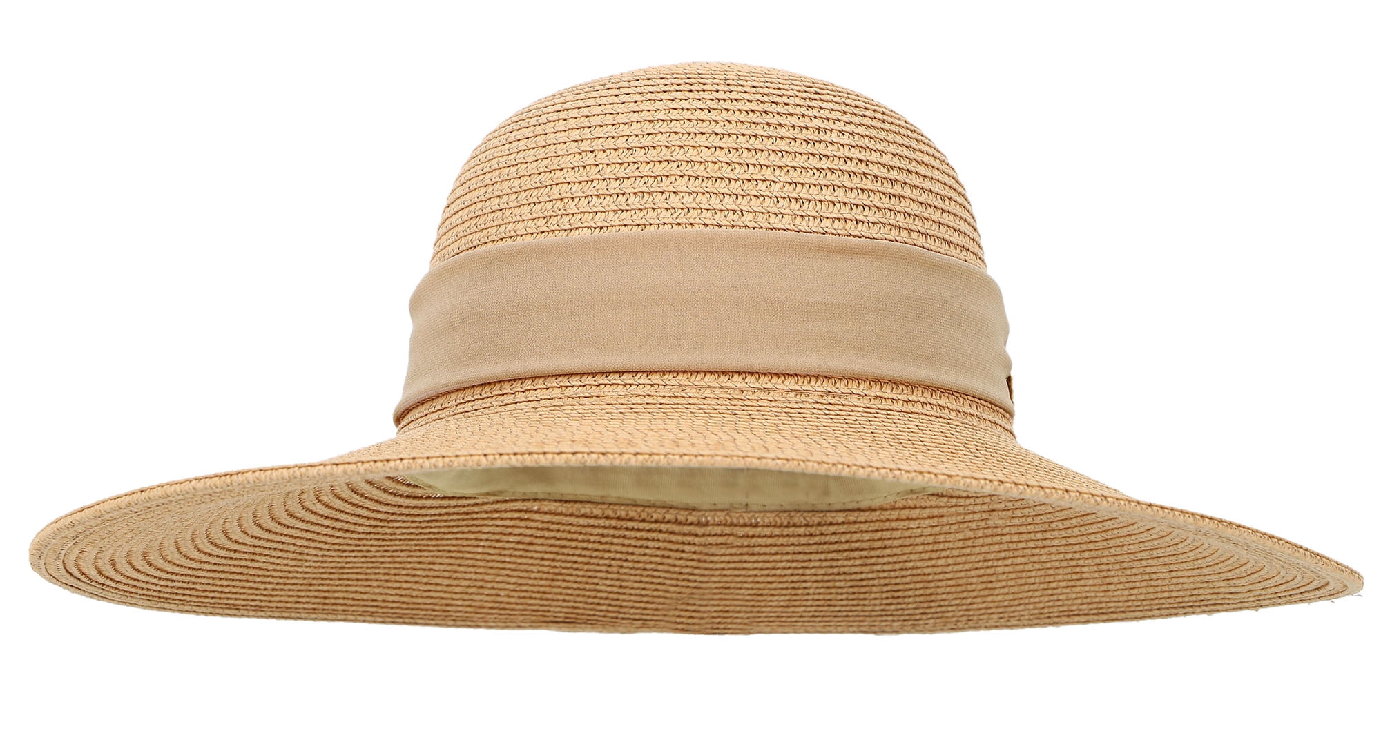 Simplicity Tan Sun Hat with Black Band- OSFM ,:22.5 diameter , NWTn Provence Raffia Sun Hat UPF50+ | Women main image 3