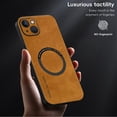 thumbnail image 5 of ELEHOLD For iPhone 13 Luxury Leather Magnetic Shockproof Case Slim Drop Protection Cover, Lens & Screen Protection, Compatible with Magsafe, Skin-Friendly, Brown, 5 of 9