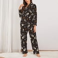 thumbnail image 2 of Gukieu Pirate Skulls Print Women's Long Sleeve Pajama Set, Button Top Elastic Pocket Pajama Pants Two Piece Set Home Wear-XX-Large, 2 of 7