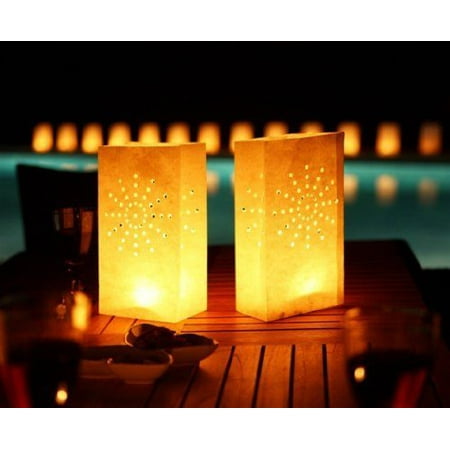 - Gift House International Candle Lantern Bags, White Fireworks